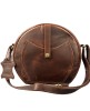 Crossbody Purse Buffalo Leather Hobo Women Semi Circle Zipper Brown Bag